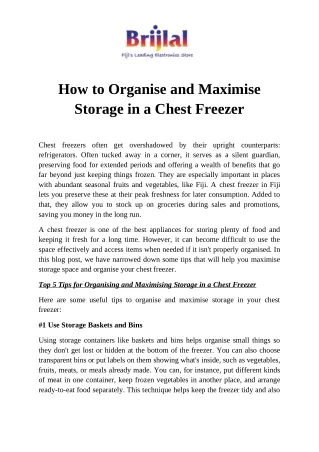 How to Organise and Maximise Storage in a Chest Freezer