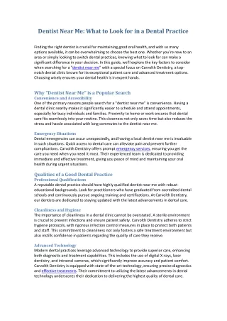 Dentist Near Me What to Look for in a Dental Practice