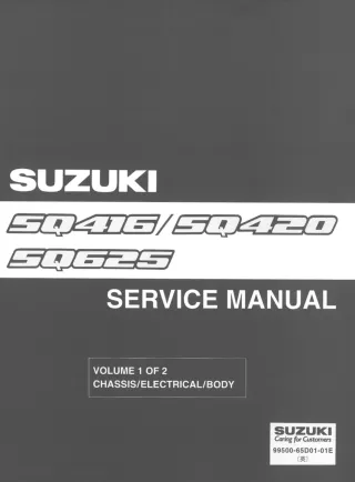 2001 Suzuki SQ416 SQ420 SQ625 Grand Vitara Service Repair Manual