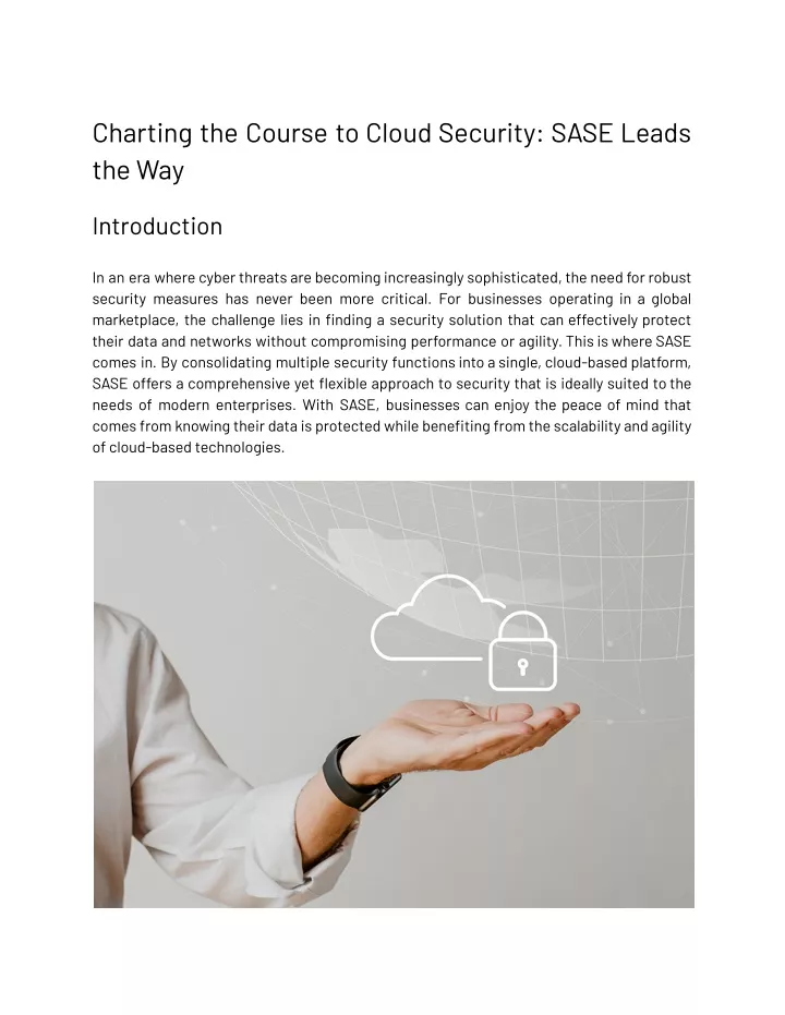 charting the course to cloud security sase leads