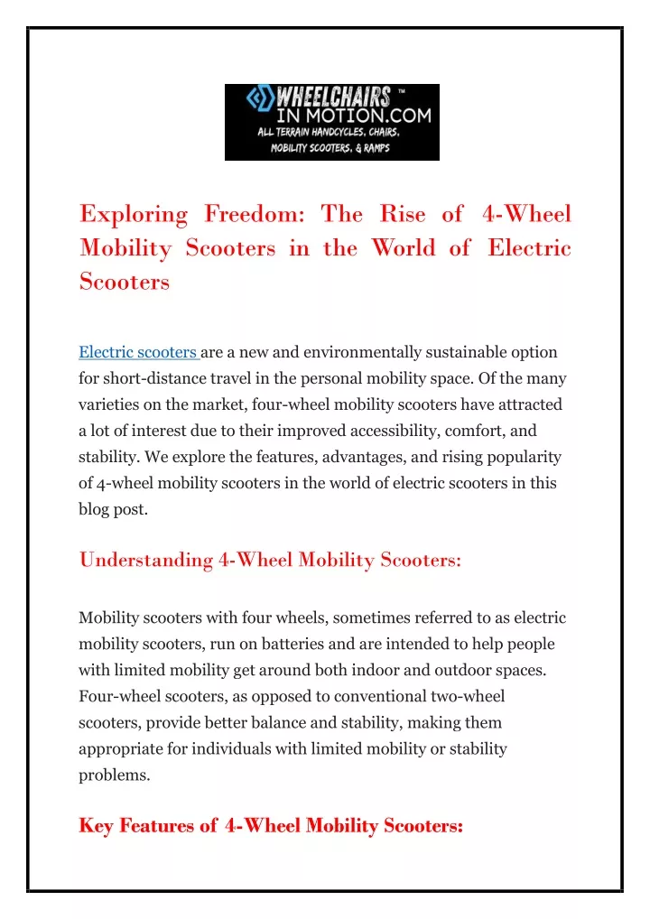 exploring freedom the rise of 4 wheel mobility