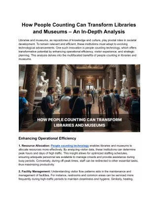 How People Counting Can Transform Libraries and Museums – An In-Depth Analysis (1)