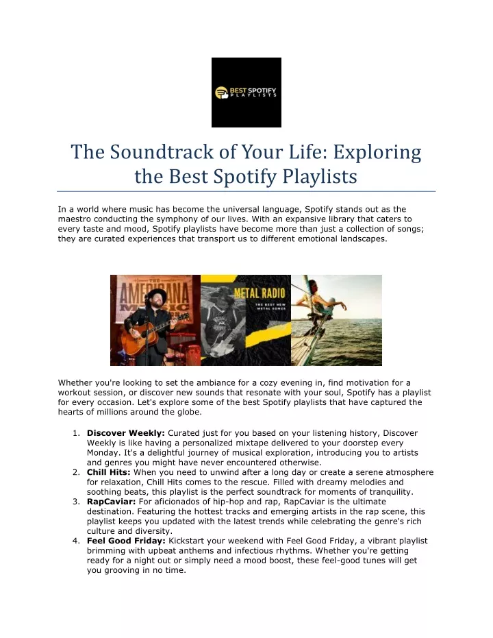 the soundtrack of your life exploring the best