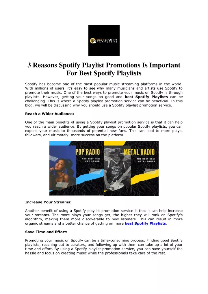 3 reasons spotify playlist promotions