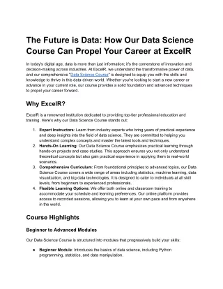 the future is data how our data science course