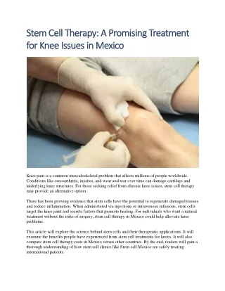 Stem cell therapy for knees in Mexico