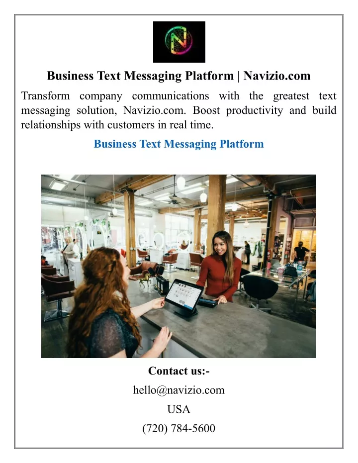 business text messaging platform navizio com