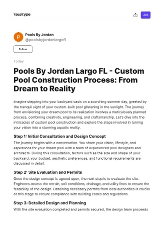 Pools By Jordan Largo Fl - Custom Pool Creation: Turning Ideas into Reality