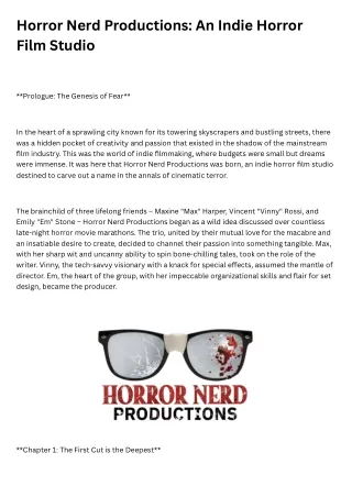 Horror Nerd Productions An Indie Horror Film Studio