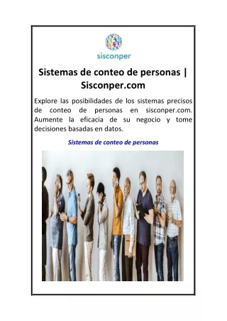 Sistemas de conteo de personas  Sisconper.com