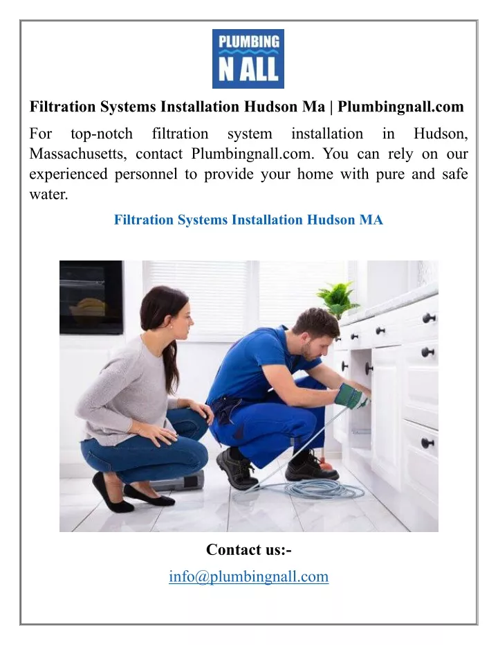 filtration systems installation hudson