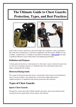 the ultimate guide to chest guards protection