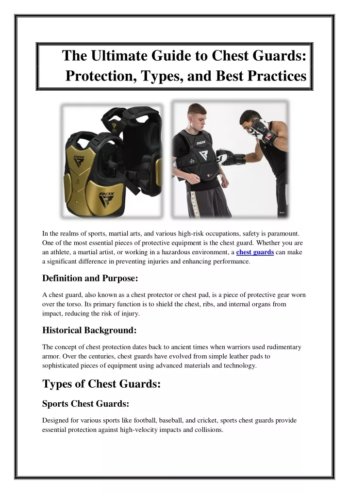 the ultimate guide to chest guards protection