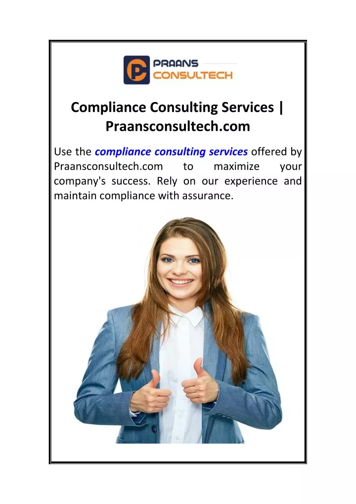 PPT - Compliance Consulting Services Praansconsultech.com PowerPoint ...