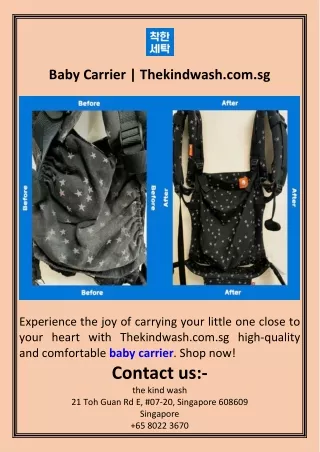Baby Carrier  Thekindwash.com.sg