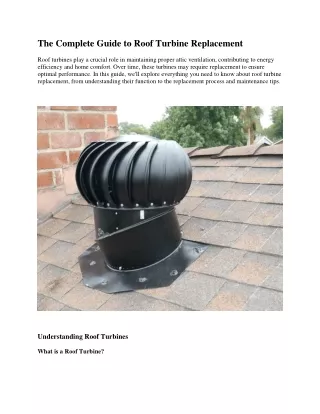 The Complete Guide to Roof Turbine Replacement1