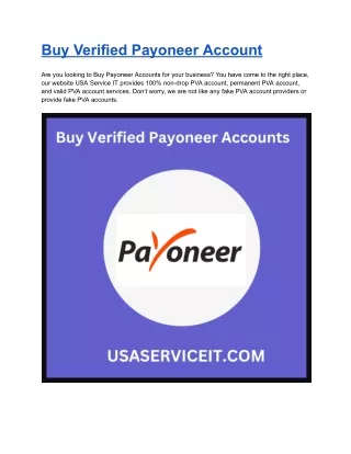 Top 5 Sites to Buy Verified Payoneer Accounts In This Year