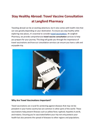 Stay Healthy Abroad_ Travel Vaccine Consultation at Langford Pharmacy