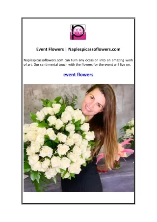 Event Flowers  Naplespicassoflowers.com