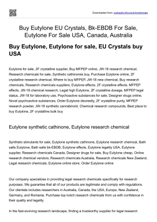 Buy Eutylone EU Crystals, Bk-EBDB For Sale, Eutylone For Sale USA, Canada, Austr