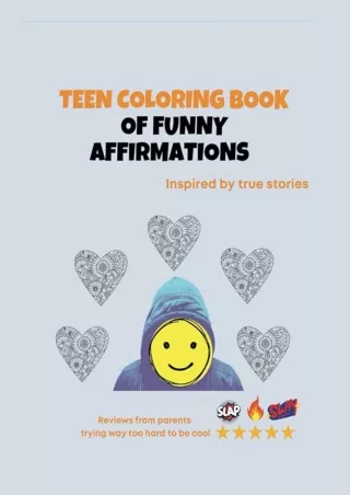 Ebook (download) Teen Coloring Book of Funny Affirmations