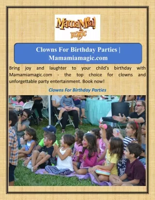 Clowns For Birthday Parties Mamamiamagic.com