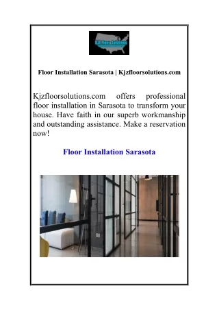 Floor Installation Sarasota | Kjzfloorsolutions.com