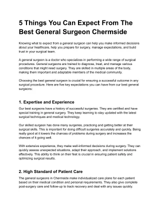 5 Things You Can Expect From The Best General Surgeon Chermside.docx