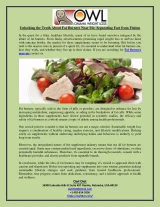 Unlocking the Truth About Fat Burners Near Me Separating Fact from Fiction