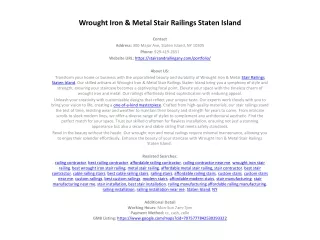 Wrought Iron & Metal Stair Railings Staten Island