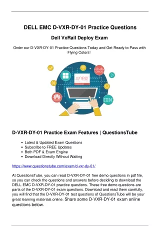 DELL EMC D-VXR-DY-01 Practice Questions - End Anxiety and Fortify Confidence