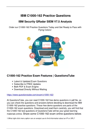 IBM C1000-162 Practice Questions - End Your Anxiety and Fortify Your Confidence