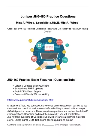 Juniper JN0-460 Practice Questions -End Your Anxiety and Fortify Your Confidence