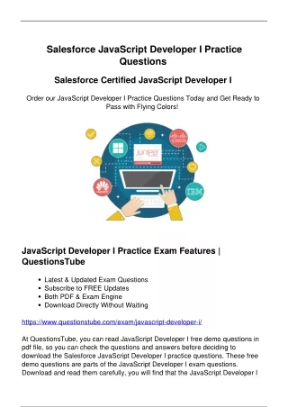 JavaScript Developer I Practice Questions - End Anxiety and Fortify Confidence