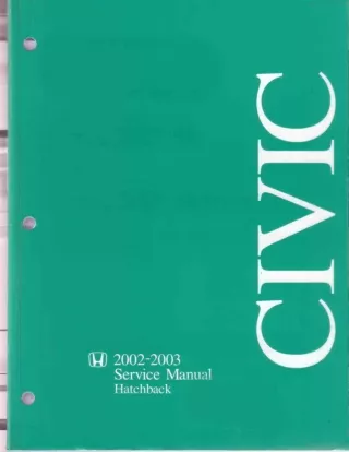 2002 Honda Civic Si Hatchback Service Repair Manual
