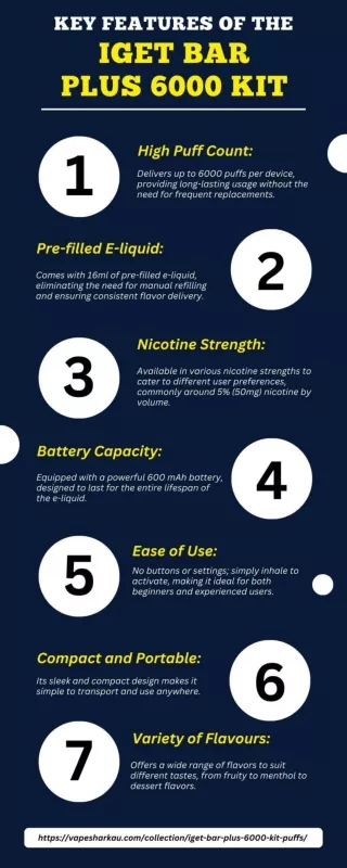 Key Features of the IGET Bar Plus 6000 Kit [Infographic]