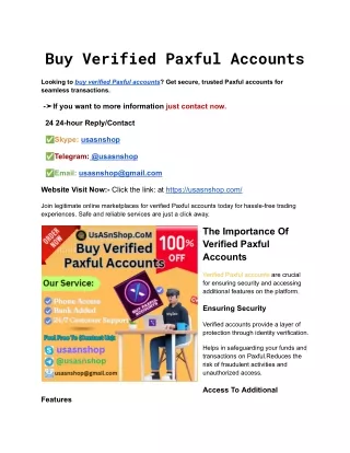 Buy Verified Paxful Accounts