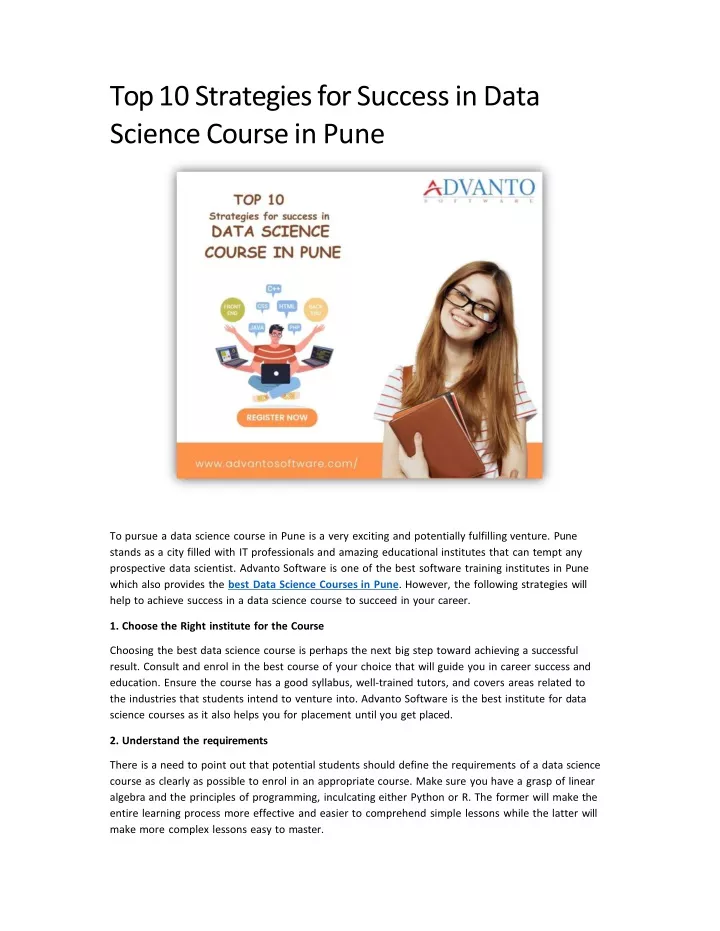 top 10 strategies for success in data science course in pune