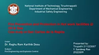 Hot work activities in the oil and gas industry