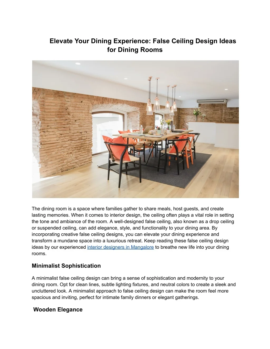 PPT - Elevate Your Dining Experience : False Ceiling Design Ideas for ...