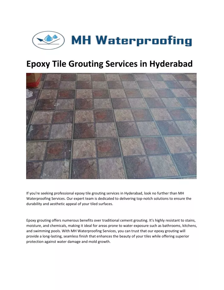 epoxy tile grouting services in hyderabad