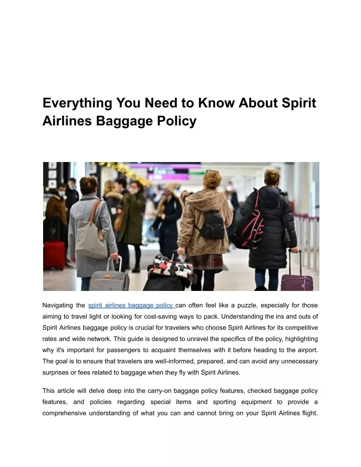 PPT - Everything You Need to Know About Spirit Airlines Baggage Policy ...