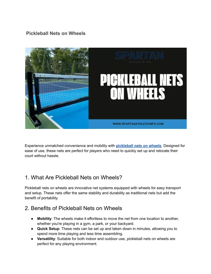 pickleball nets on wheels