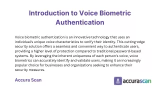 Know About Voice Biometric Authentication from Accura Scan