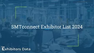 SMTconnect Exhibitor List 2024