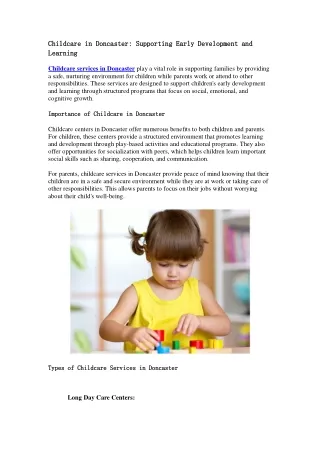 Childcare Doncaster