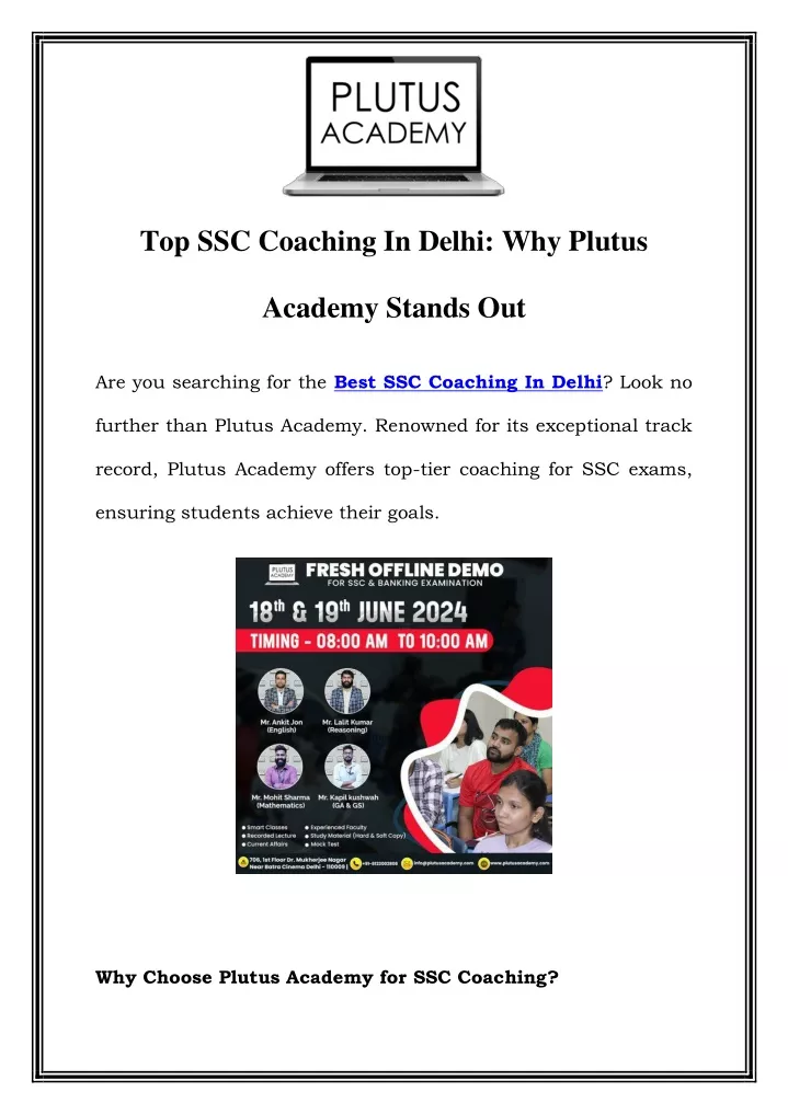 top ssc coaching in delhi why plutus