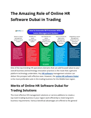 The Amazing Role of Online HR Software Dubai in Trading