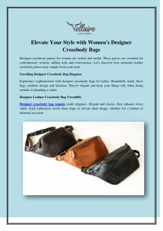 Elevate Your Style with Women's Designer Crossbody Bags