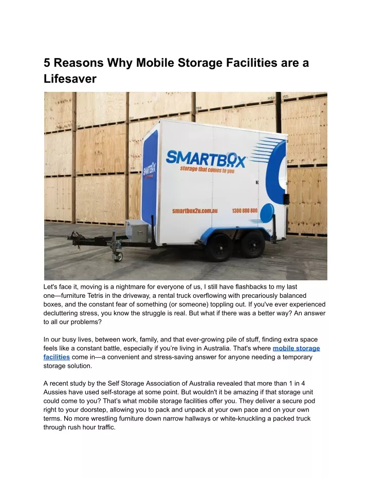 5 reasons why mobile storage facilities